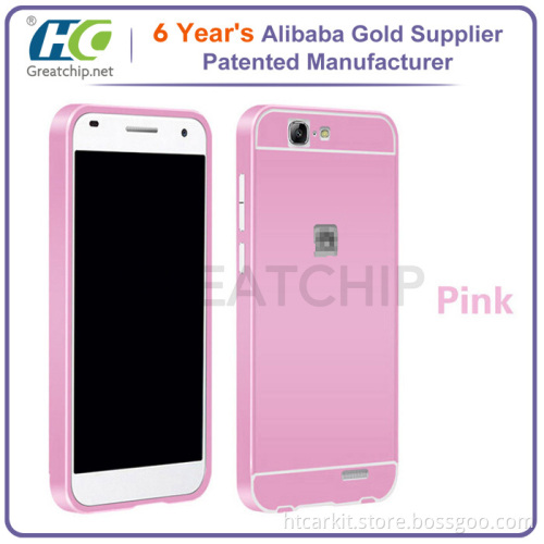 Showkoo aluminum metal bumper pc bumper case for Huawei G7 case